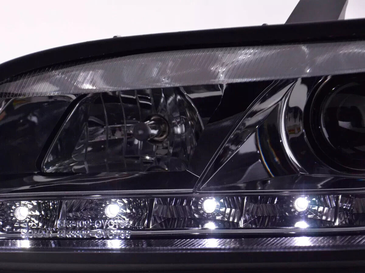 FK LED Lightbar Headlights DRL Vauxhall Opel Vectra B 96-99 chrome LHD