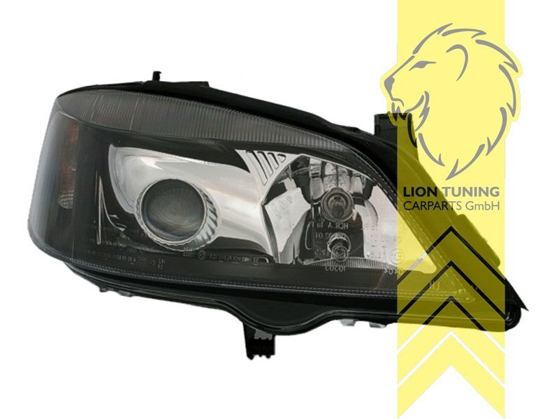 LT Pair XENON Projector Headlights Astra G T98 F67 Black 98-05 H7 HB3 Black LHD