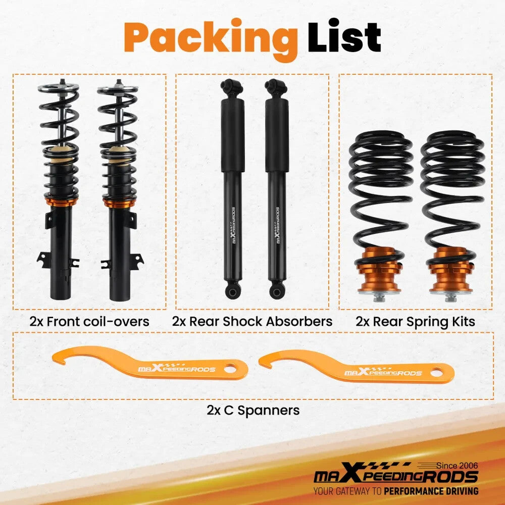 MXPR Adjustable Height Lowering Coilovers Peugeot 207 Hatch 06-14 1.4 1.6