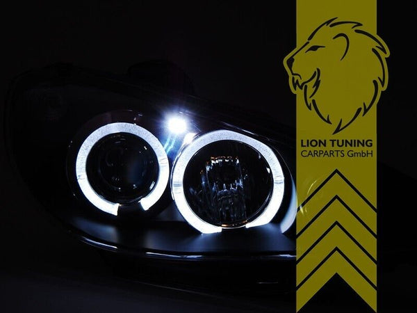 LT LED Halo Ring Headlights Peugeot 206 206CC CC Cabrio SW Break Chrome H7 LHD