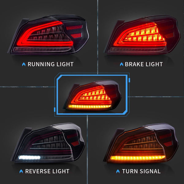 VLAND 15-21 Subaru WRX STi Lightbar LED DRL Rear Lights Tail Smoke DYNAMIC HD