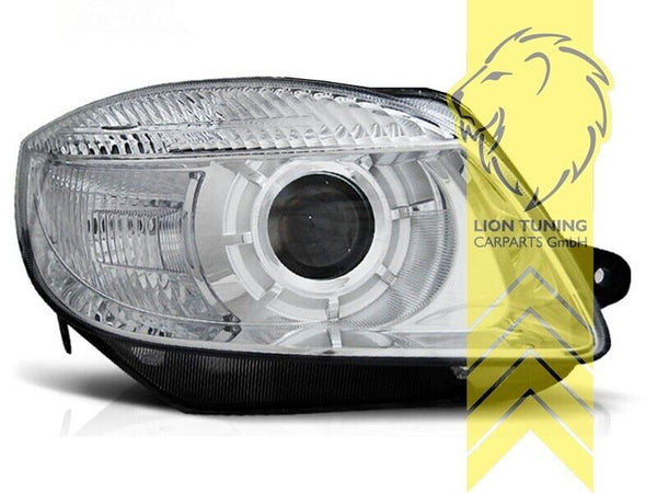 LT Pair LED DRL Halo Headlights Skoda Fabia 2 5J Roomster chrome 06-10 H7 LHD