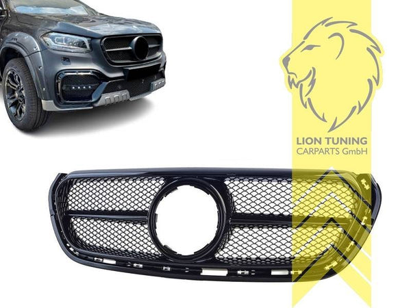 LT front bumper air intake grille radiator Mercedes X Class W470 black gloss