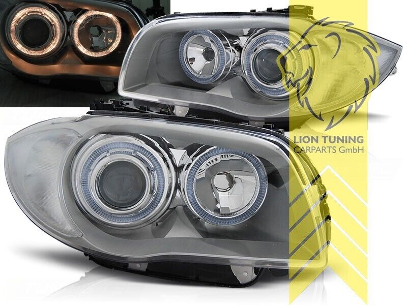 LT LED DRL Halo Angel Eye headlights BMW E81 E82 Coupe E87 E88 Cabrio chrome LHD