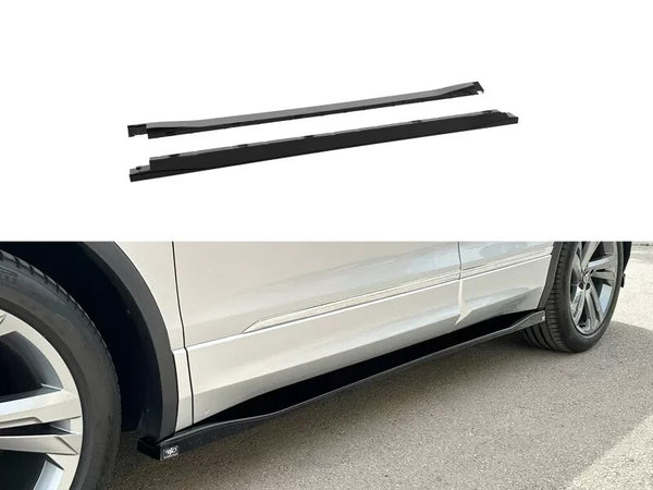 Motordrome Side Skirts Trims VW Tiguan R-Line Mk2 Facelift 20-24 Gloss Black