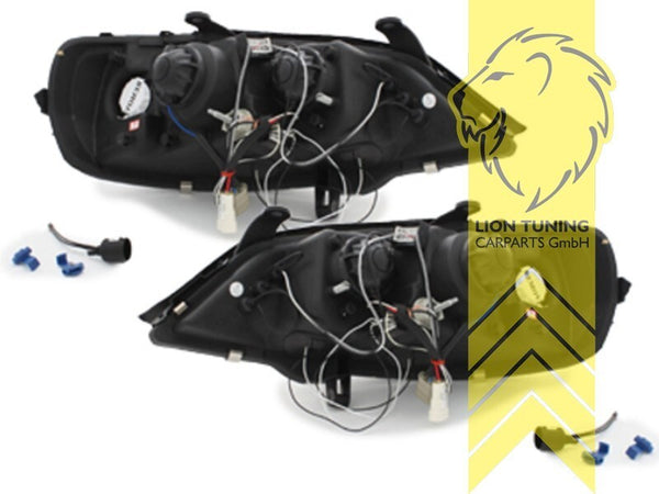 LT Pair LED DRL Angel Eye Headlights Opel Vauxhall Astra G 98-05 chrome LHD