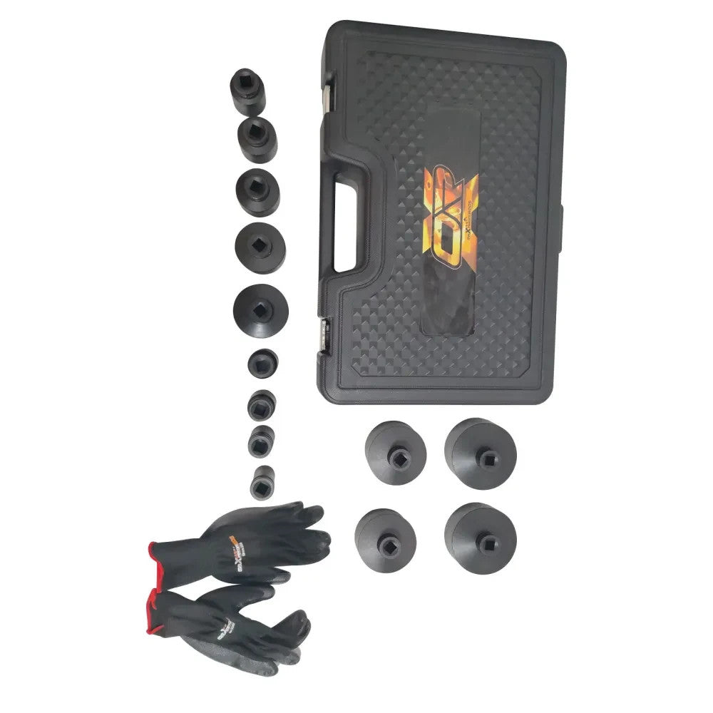 MXPR 13PC Special Socket Set For Grooved Nuts Internal Teeth 18-80mm 1/2DR Lock