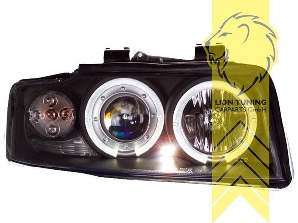 LT LED DRL CCFL Light Ring Halo Headlights Audi A4 B6 8E Sedan Avant black LHD