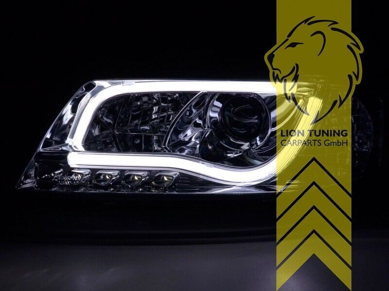 LT LED DRL Lightbar Halo Ring Headlights Audi A6 C5 4B Sedan Avant chrome LHD