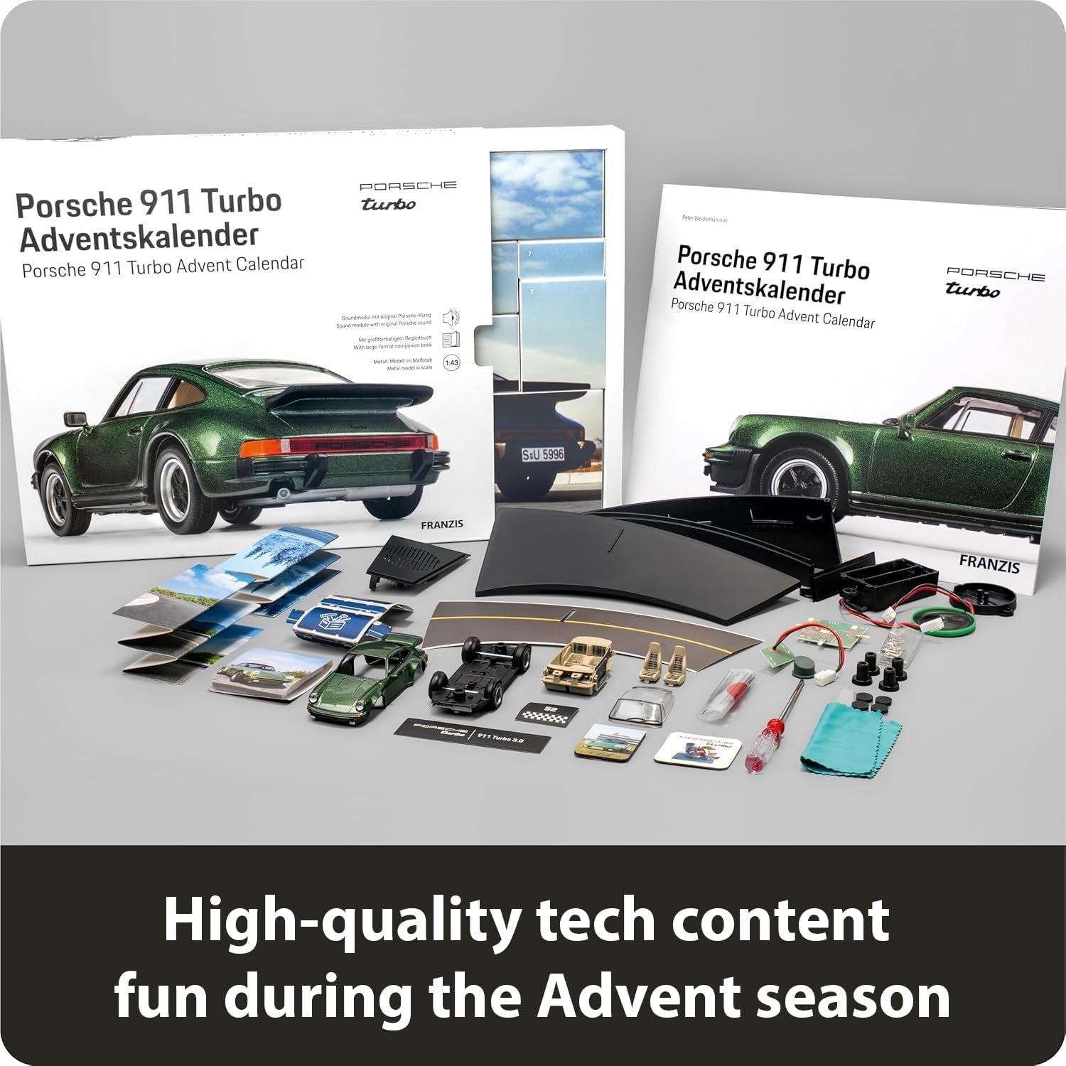 FRANZIS Porsche 911 Turbo Collectable Advent Calendar Your Own Desk Model Kit