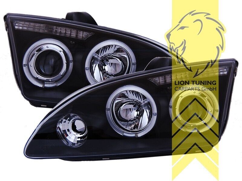 LT LED DRL Lightbar Headlights Ford Focus 2 MK2 DA 08-11 Sedan SW HB Black LHD