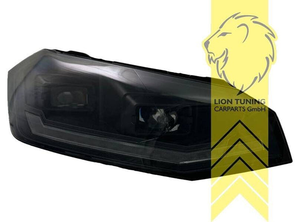 LT Set LED DRL Lightbar Halo Headlights VW Polo 2G AW 17-21 black dynamic LHD