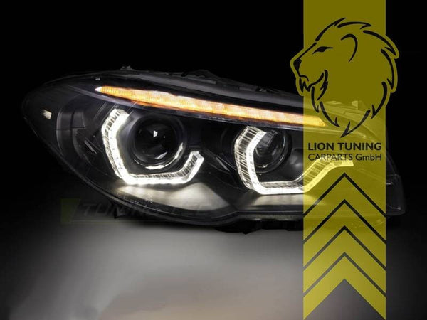 LT LED DRL Lightbar Headlights BMW F10 Limo F11 black Xenon for AFS LHD