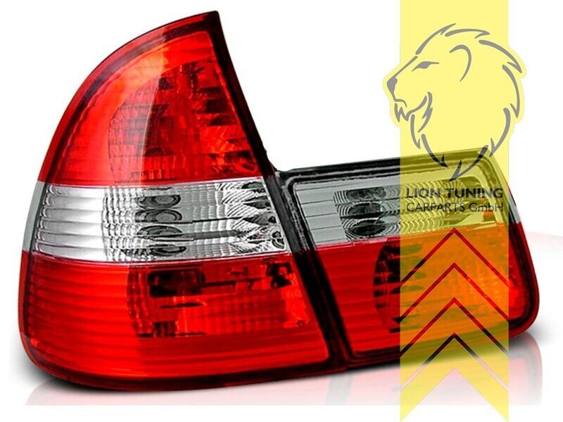 LT Pair Rear Lights Tail Lamps BMW E46 Touring red white 99-05 Clear LHD