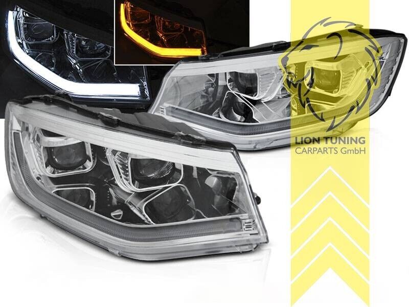 LT Pair LED DRL Halo Lightbar Headlights VW VW Caddy 5 SBB SBJ 2020+ Chrome LHD