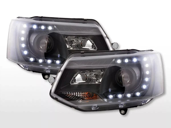 FK Pair LED DRL Lightbar SERVO Headlights VW Van Camper Transporter T5 09+ LHD