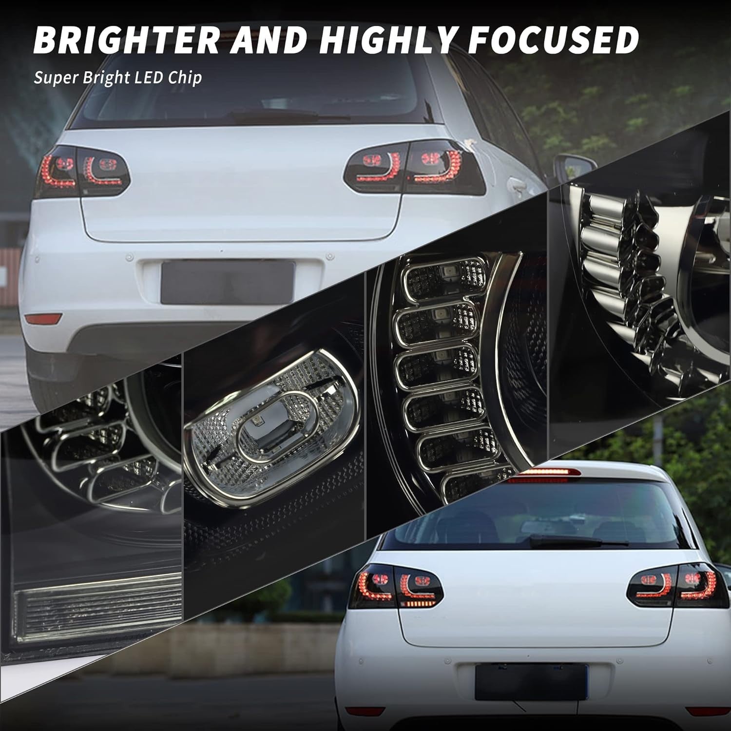 VLAND VW Golf MK6 VI GTI TSI TDI GTD 08-13 Lightbar LED Rear Lights SMOKE RHD