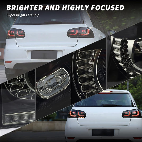 VLAND VW Golf MK6 VI GTI TSI TDI GTD 08-13 Lightbar LED Rear Lights SMOKE RHD