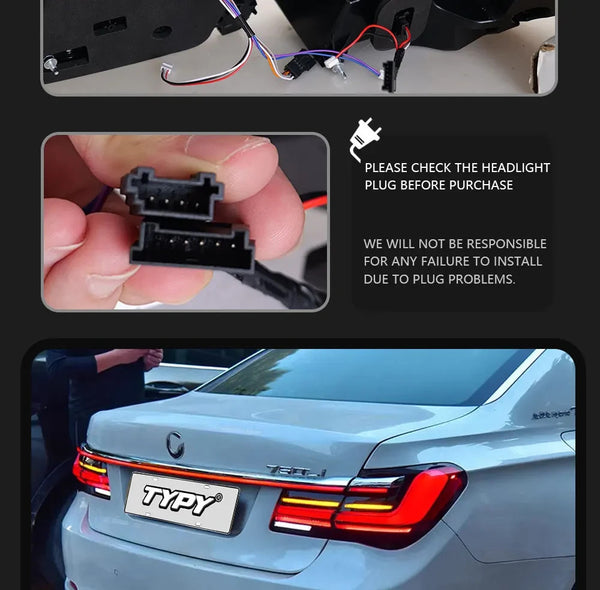 TYPY Pair LED BMW 7 Series 09-15 F01 F02 Style G12 Rear Lights Dynamic Tail LHD