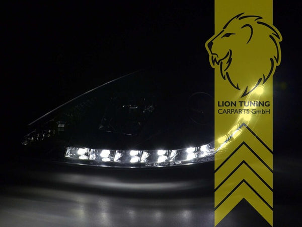 LT LED DRL Lightbar Headlights Ford Focus 1 MK1 DAW DBW DFW DNW HB SW Black LHD