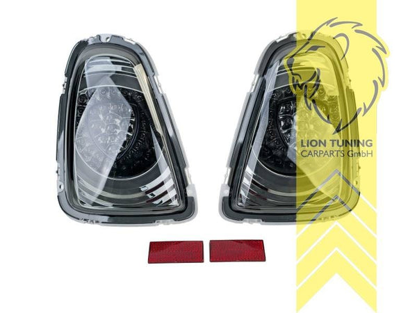 LT Pair LED Rear Lights Mini Cooper Union Jack R56 R57 10-14 smoked black LHD