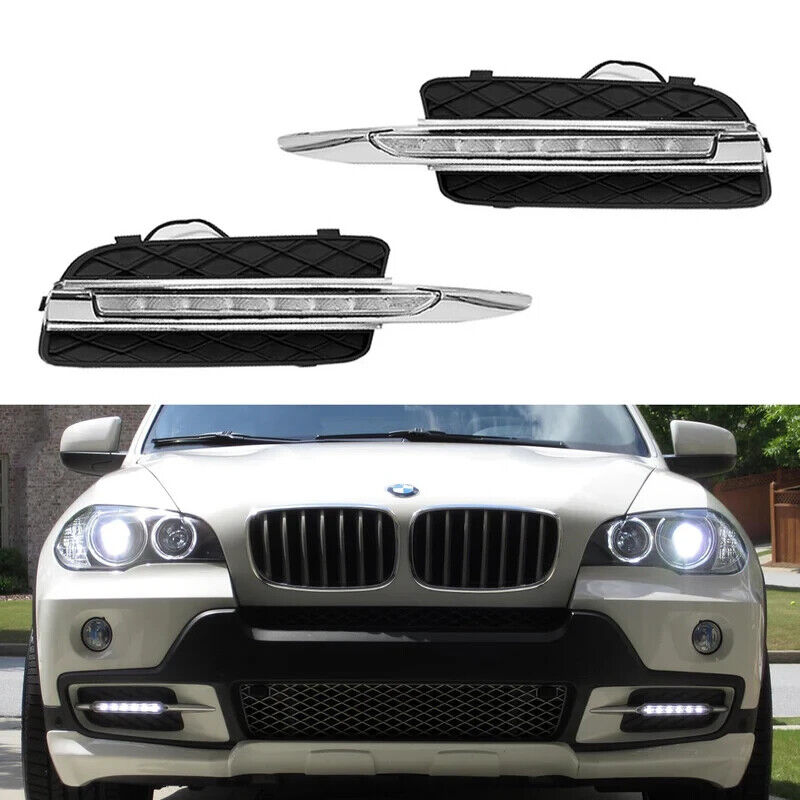 Xenon White 07-10 BMW X5 E70 Pre LCI 18W LED DRL Front Bumper Lights Marker Kit