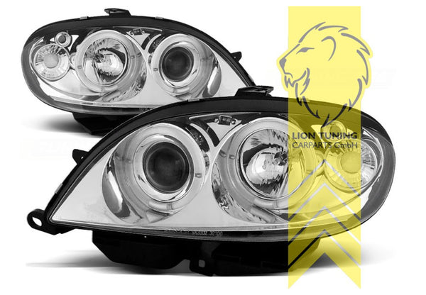 LT Set LED Angel Eye Halo Ring Headlights Citroen Saxo Chrome S0 S1 99-04 LHD