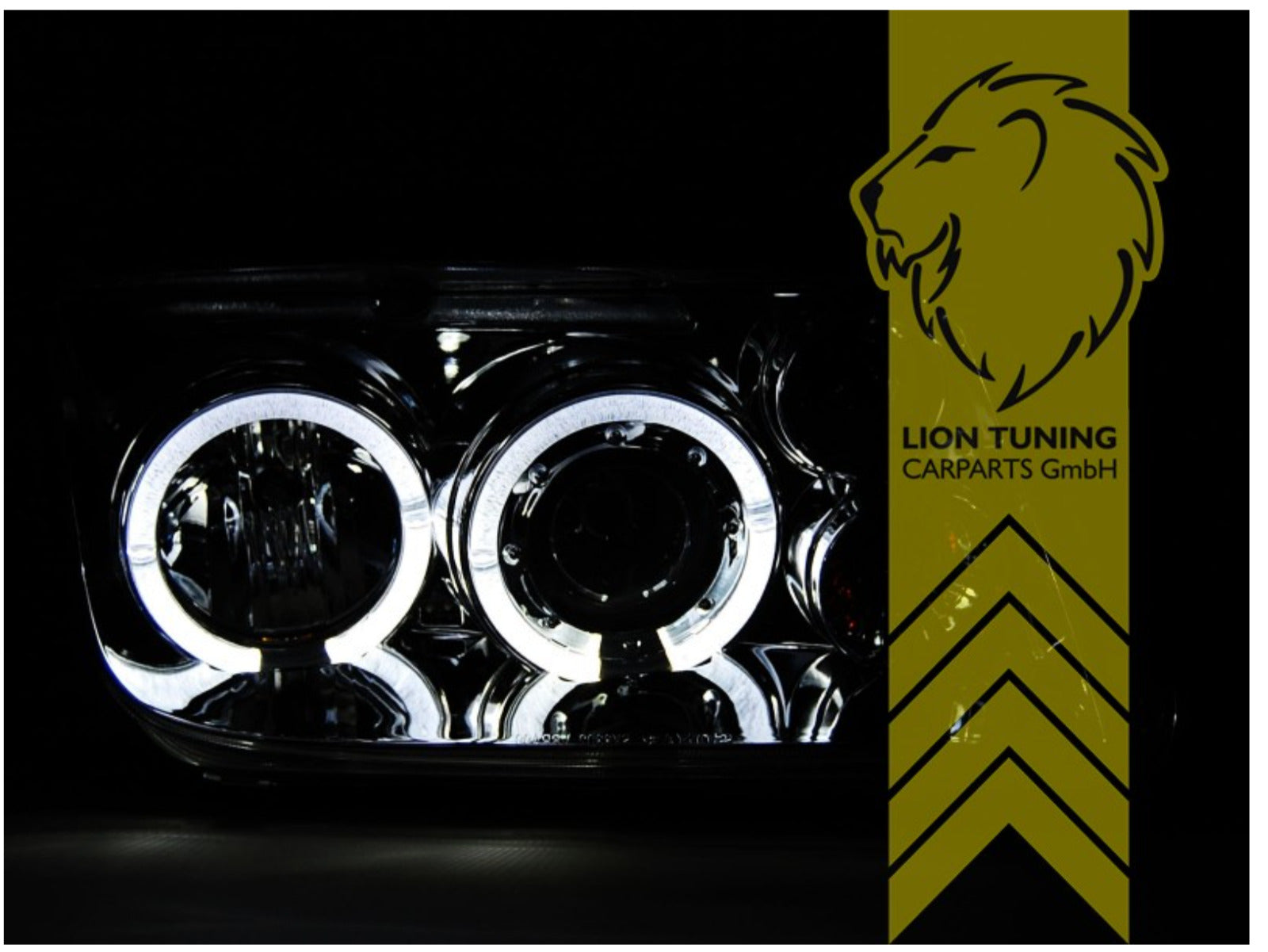 LT LED DRL Lightbar Halo Ring Headlights VW Bora black LHD