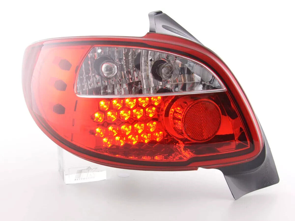 FK Pair Tail Lamps Rear Lights Peugeot 206 2 MK2 98-05 clear & red 3/5dr LHD