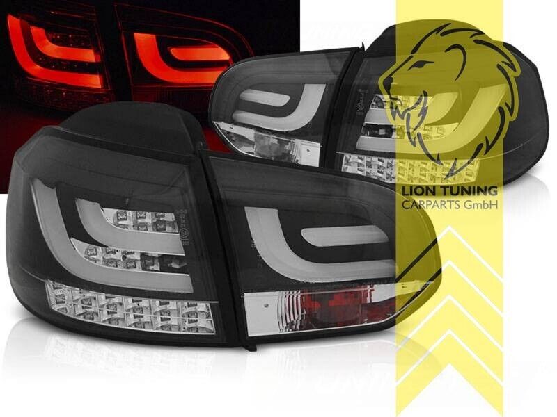 LT Pair LED DRL Lightbar REAR LIGHTS Tail VW Golf 6 MK6 5K1 VI 08-13 Black LHD