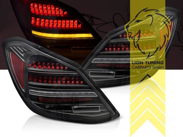 LT Pair LED DRL Lightbar Rear Lights Tail Lamps Mercedes Benz C-Class W205 14-21 black red LHD