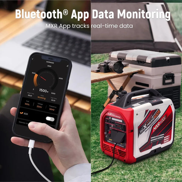 MXPR 3500W Portable Inverter Generator Quiet Camping Power Supply Digital Displa