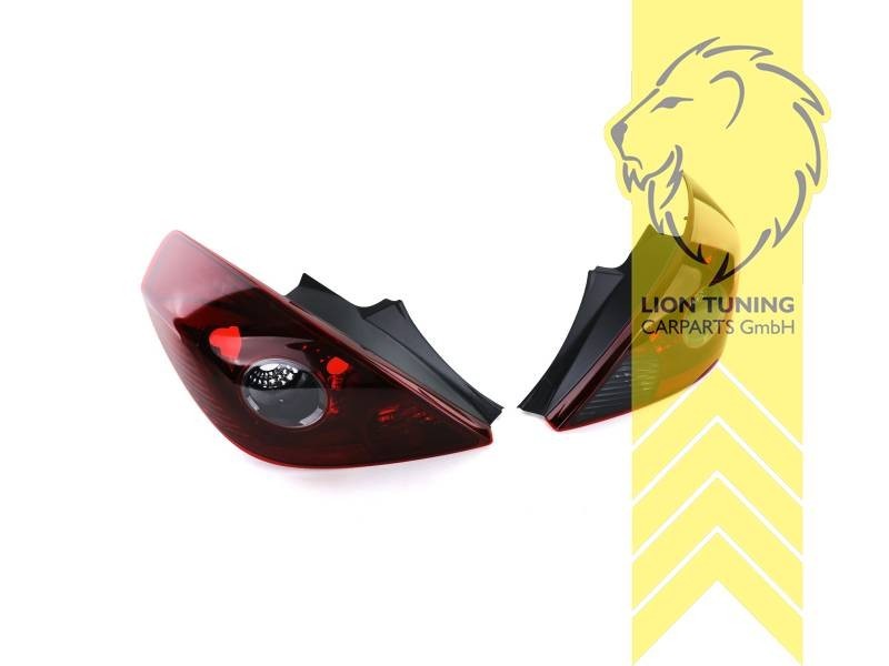 LT Pair Halogen Rear Lights Vauxhall Opel Corsa D 06-14 red & black LHD