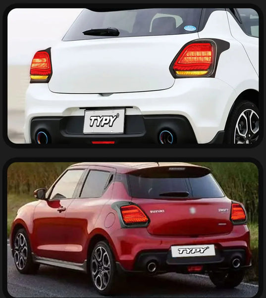 TYPY Pair LED DRL 17-23 Suzuki Swift Rear Lights Dynamic Tail Lamps LHD