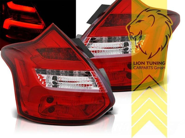 LT Pair LED Lightbar Rear lights Ford Focus 3 MK5 red 11-14 LHD