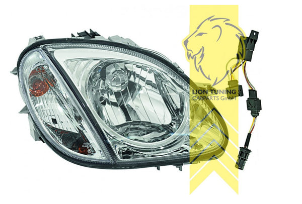 LT Pair Halogen Headlights Mercedes SLK R170 H4 Chrome 96-04 + Facelift LHD