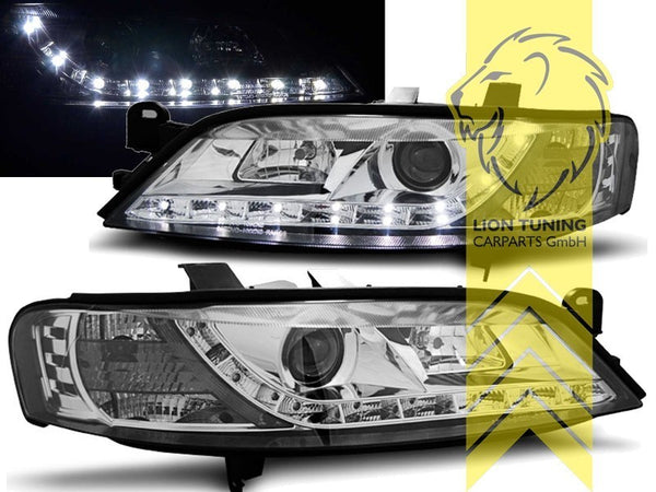 LT  Halogen H1 & LED Halo Headlights Opel Vectra B notchback Caravan chrome LHD