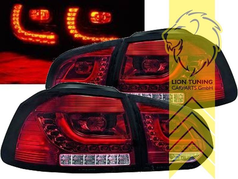 LT Pair LED DRL Lightbar REAR LIGHTS VW Golf 6 red white chrome GTI look LHD