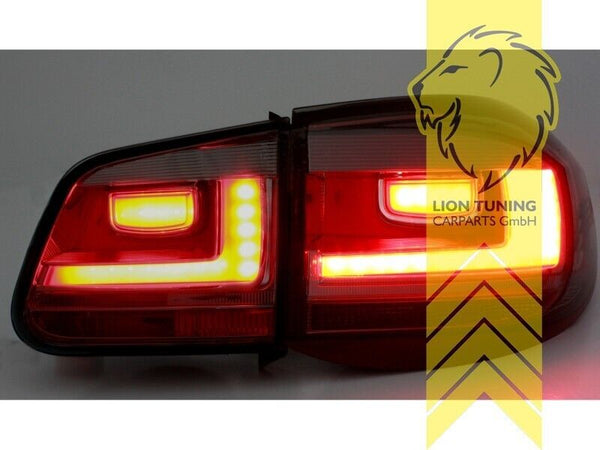 LT Pair LED Lightbar Rear Lights Tail VW Tiguan 5N 07-11 red black smoke LHD