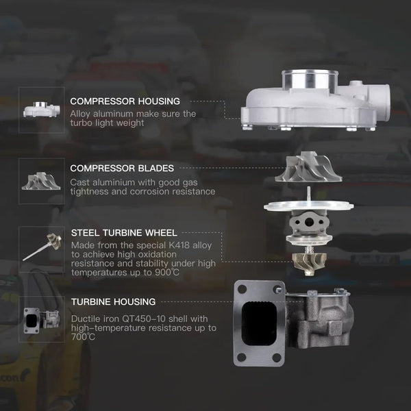 MXPR Universal Turbo Charger T3 T4 T04E Flange 5 bolts exhaust outlet turbocharg