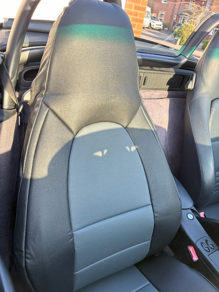 UK NEW X2 (A Pair/Set) Porsche 986 Boxster 97-04 Black & Grey Custom Fit Seat Covers for OE Factory Seats