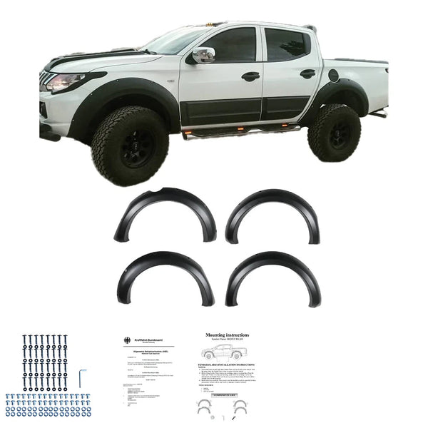 OW Fender Flares Wide Arch Kit FIAT Fullback 2015-2019 + L200 Triton 5 ABS Black