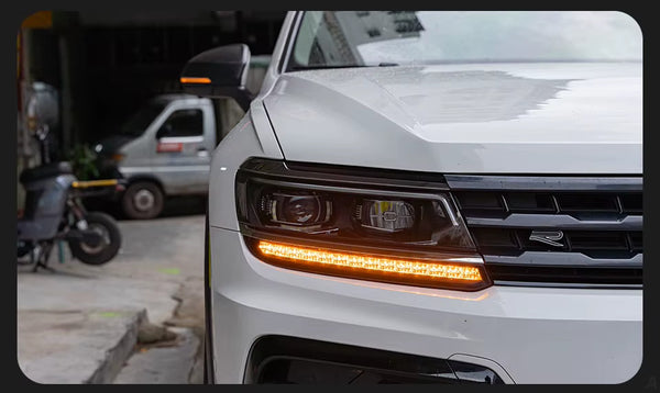 AKD Pair 17-21 VW Tiguan LED DRL Dynamic Lightbar Headlights LHD
