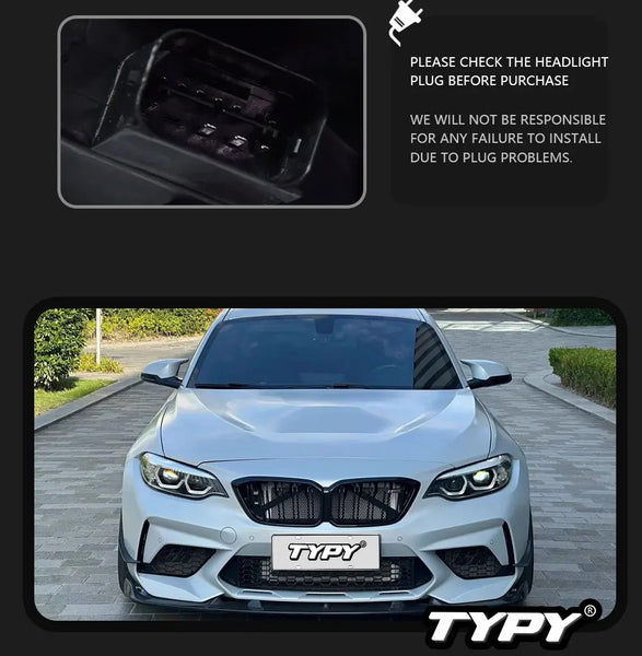 TYPY Pair 14-19 BMW 2 Series F22 LED DRL Dynamic Headlights Euro Xenon Halog LED
