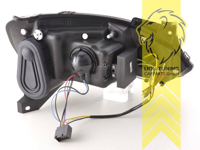 LT Pair LED DRL Angel Eye Halo Ring Headlights Opel Corsa C Combo C black LHD