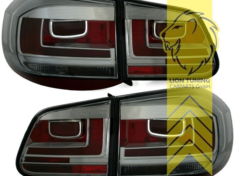 LT Pair LED Lightbar Rear Lights Tail VW Tiguan 5N 07-11 red black smoke LHD