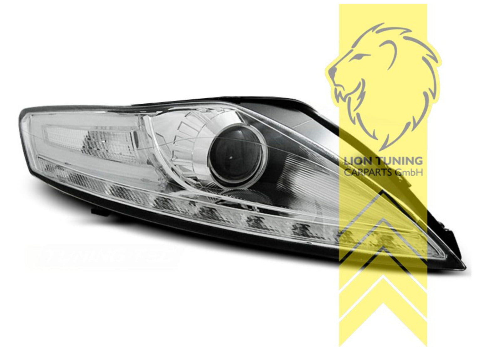 LT LED DRL Lightbar Halo Ring Headlights Ford Mondeo 4 sedan estate Chrome LHD