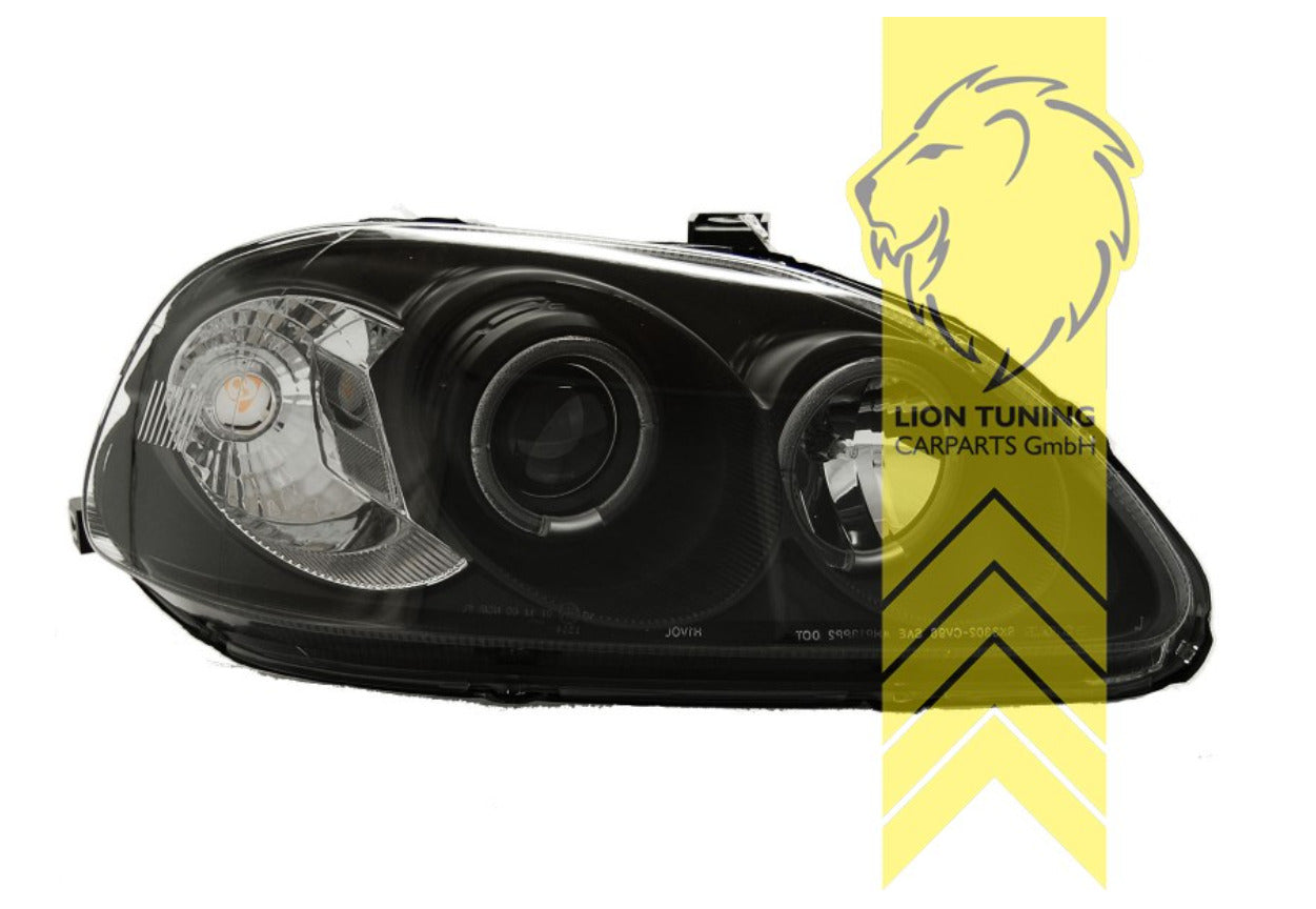 LT LED Angel Eye Halo Ring Headlights Honda Civic EJ EM1 EK MA MB MC 94-99 LHD