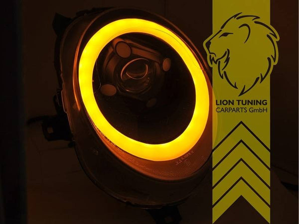 LT 2026 LED DRL Lightbar Halo Ring Headlights Mini F55 F56 F57 JCW Black LHD