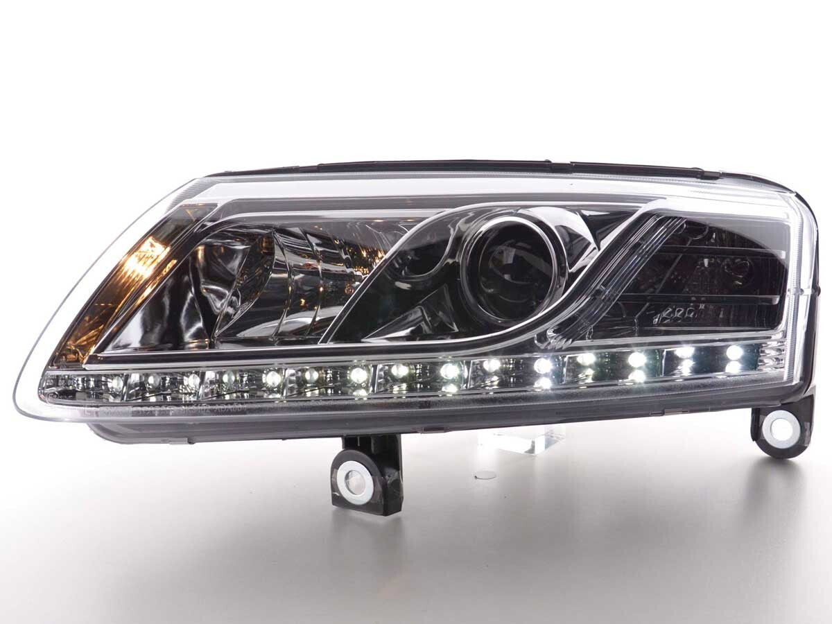 FK LED Headlights LED DRL Lightbar Audi A6 C6 4F 04-08 chrome S6 S-Line LHD